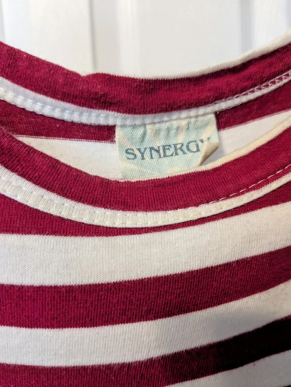 Synergy Modcloth Organic Cotton Red & White Striped Dress